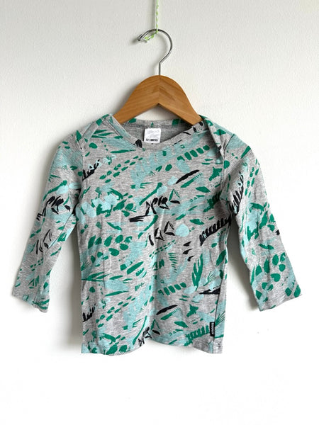 Bonds Grey/Green/Blue Pattern Shirt • 12-18 months