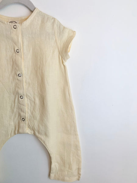 NEW Red Creek Linen Yellow Romper • 6-12 months