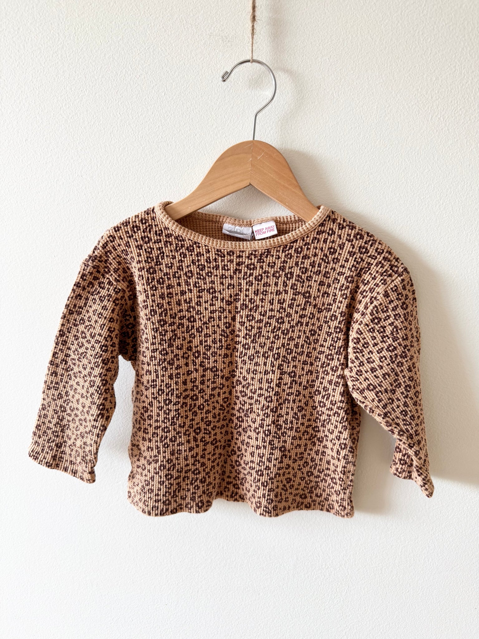 Zara Waffle Long Sleeve Top • 6-12 months