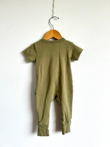 Parade Organics Short Sleeve Green Romper • 3-6 months