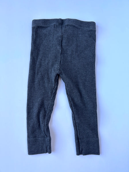 Jamie Kay Ribbed Dark Grey Leggings • 3-6 months