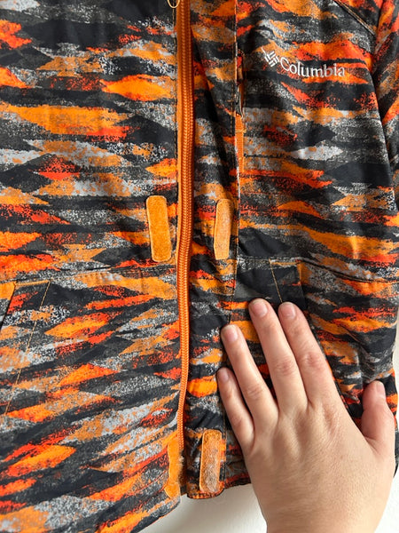 Columbia Orange, Grey, and Black Puffy Snow Jacket • 2 years