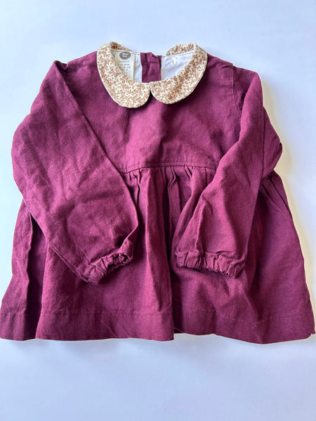 Dear Loa Maroon and Floral Linen Set • 2 years
