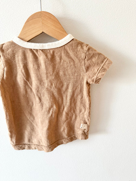 Childhoods Brown Ringer T-Shirt • 3-6 months