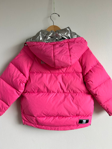 Moncler Backstage Reversible Down Pink and Silver Puffer Jacket • 5-7 years (120cm)