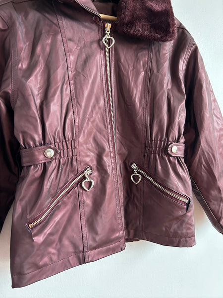 Vintage Kloz for Kids Oilslick Purple Jacket with Furry Hood • 6-7 years