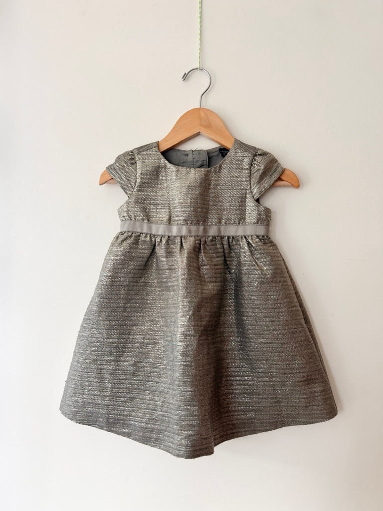Gap Silver Shimmery Party Dress • 2-3 years *