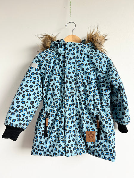 Mini Rodini Blue Leopard Parka Jacket • 4-6 years (104cm)