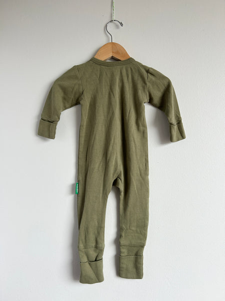 Parade Green Long Sleeve Cotton Romper • 6-12 months