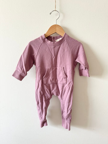 Greige Purple Romper • 3-6 months