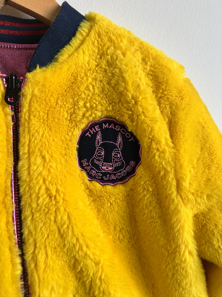 Marc Jacobs Reversible Fuzzy Yellow/Metallic Bomber Jacket • 8-11 years