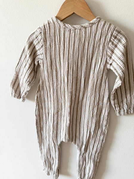 Quincy Mae Striped Long Sleeve Romper • 18-24 months