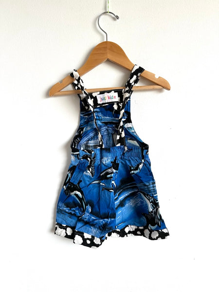 Vintage Just Kid'n Orca Shortalls • 12-18 months