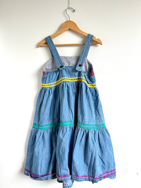 Mini Boden Tank Dress Chambray with Rick Rack • 8-10 years