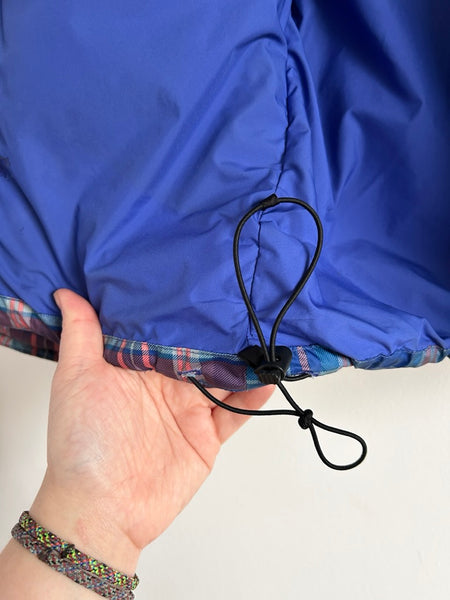 Patagonia Blue Plaid Puffer Jacket • 4-6 years