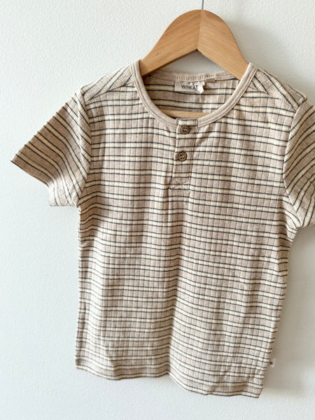 Wheat Striped Brown Tank Top • 5-7 years