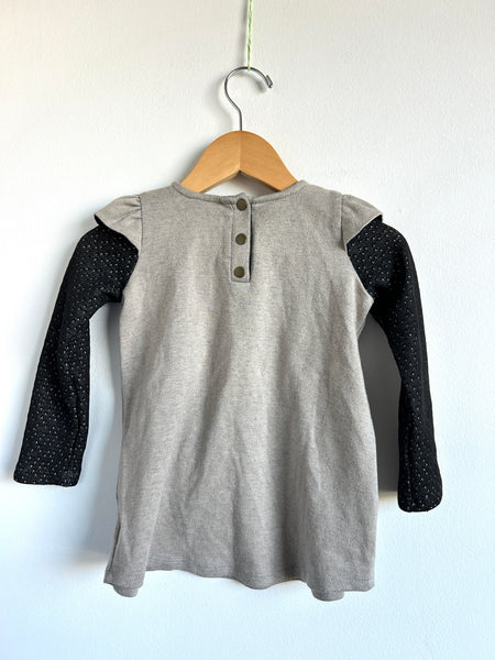 Cokluch Grey and Black Ruffle Long Sleeve Dress • 3 years