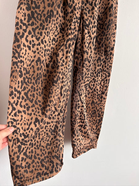 Gap Barrel Leg Leopard Striped Elastic Waist Jeans • 8 years