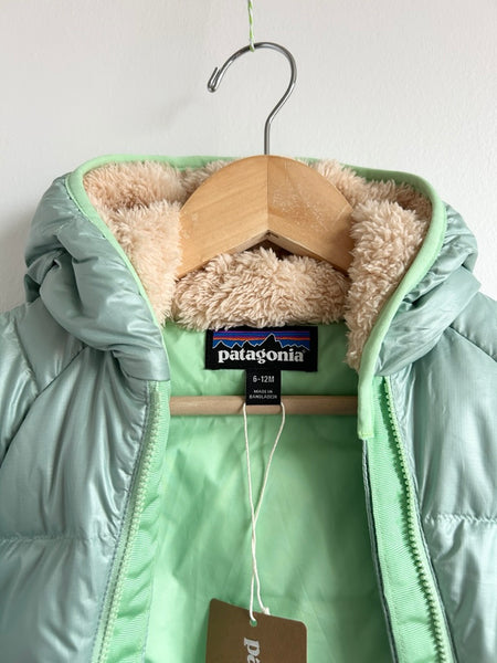 NEW Patagonia Light Green Down Bunting Suit • 6-12 months (fits big)