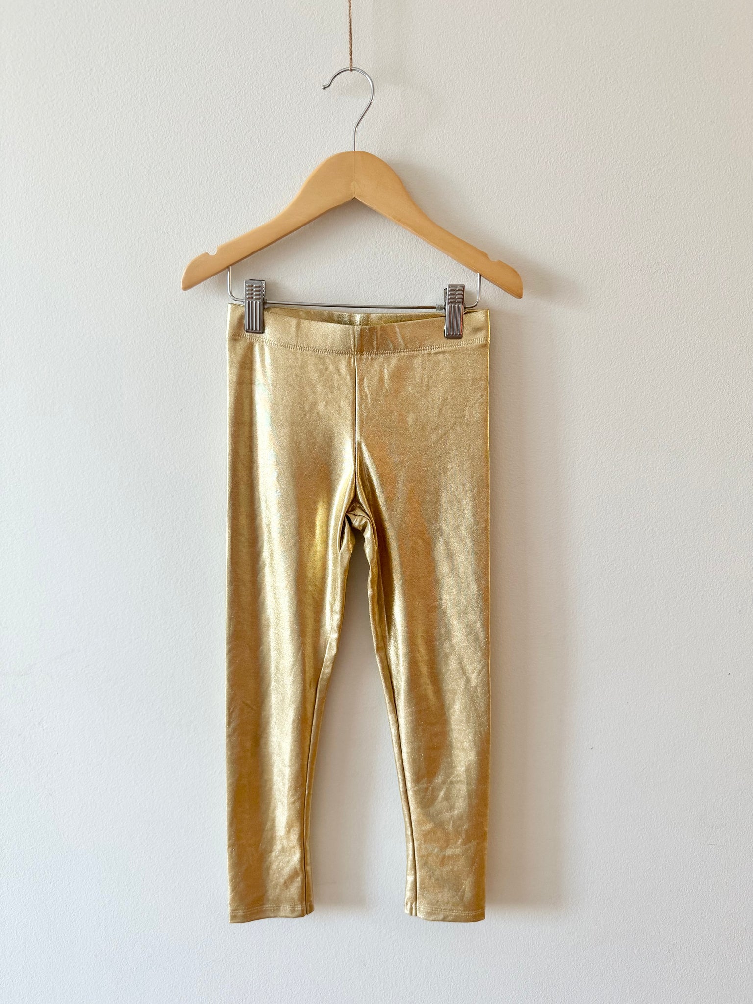 H&M Gold Lamé Leggings • 6-7 years