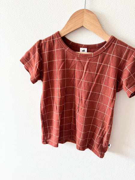 Little and Lively Windowpane Red T-Shirt • 1-2 years