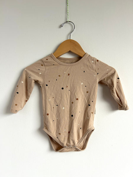Bam Loves Boo Long Sleeve Brown Onesie • 6-12 months