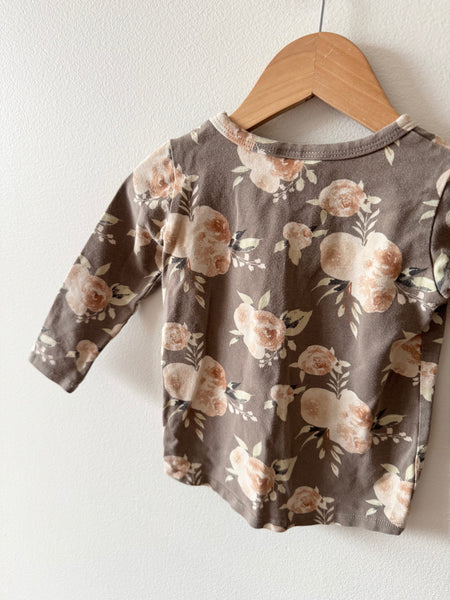Jax and Lennon Brown Floral Sweatshirt • 6-18 months
