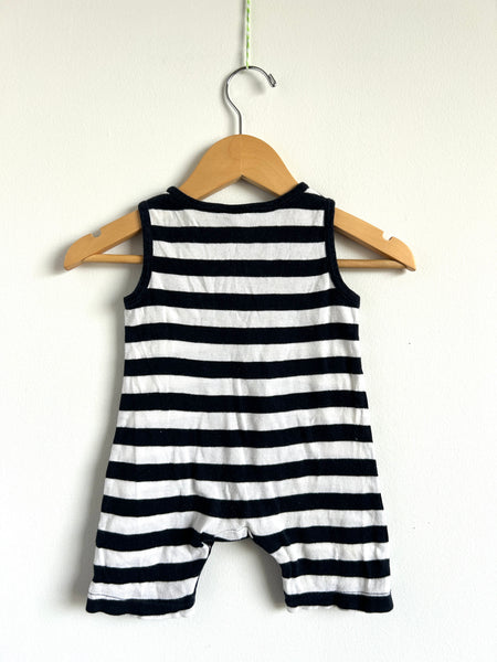 Nature Baby Striped Cotton Romper • 3-6 months (looks big)