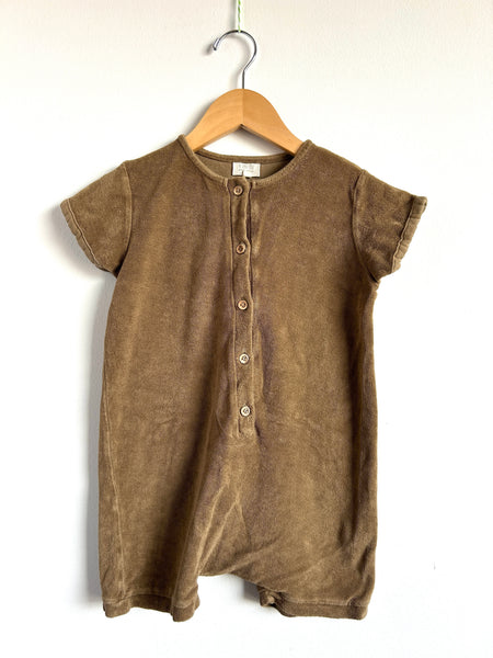 The Simple Folk Brown Terry Shorty Romper • 4-6 years