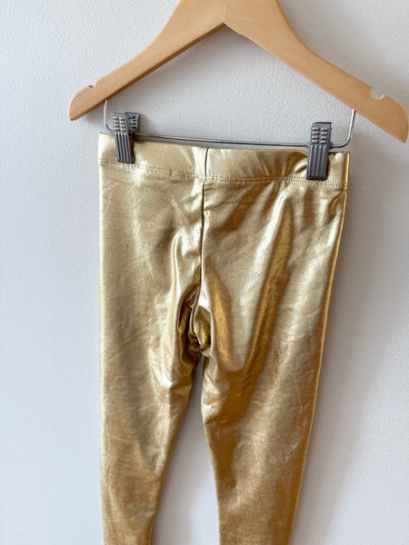 H&M Gold Lamé Leggings • 6-7 years