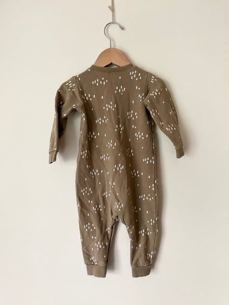Quincy Mae Trees Button Romper • 12-18 months