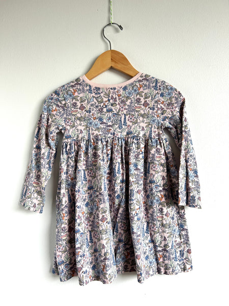 Next Long Sleeve Cotton Woodland Friends Dress • 2-3 years