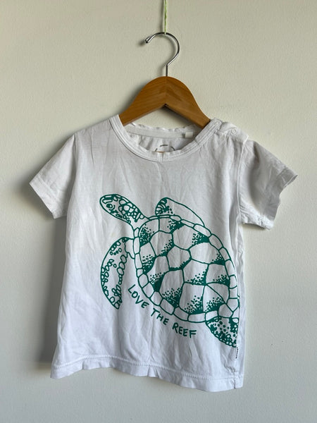 Bonds Love The Reef Turtle White Tee • 18-24 months