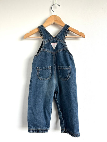 OshKosh Rainbow Heart Embroidered Overalls • 12-18 months