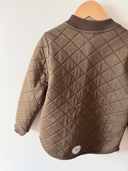 Wheat Browny-Greeny Quilted Thermo Jacket • 6-7 years