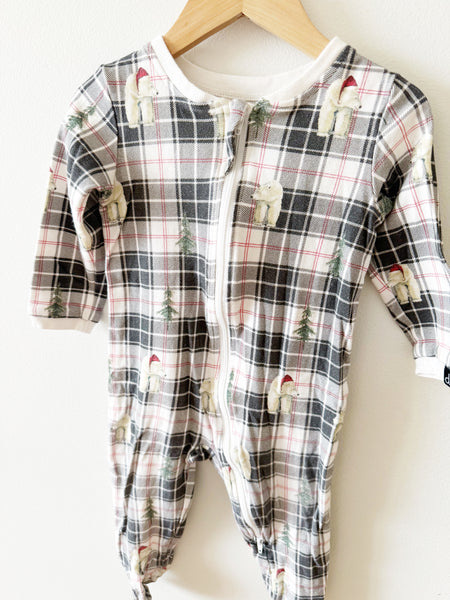 Deux Par Deux Polar Bear Plaid Zipper Sleeper • 12-18 months