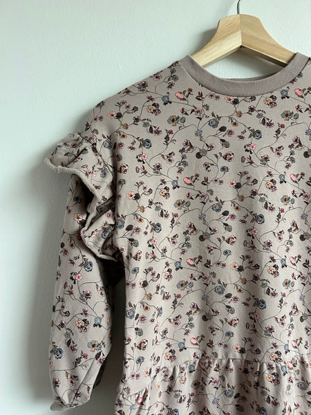 Wheat Long Sleeve Floral Purple Sweater Dress • 6-7 years