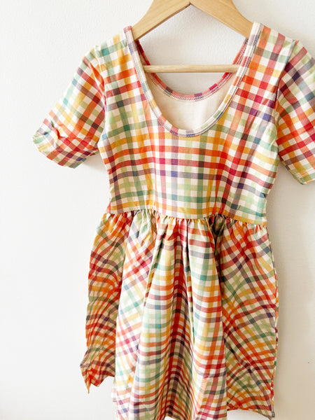 NEW Alice and Ames Summer Plaid Short Sleeve Dress • 7 years