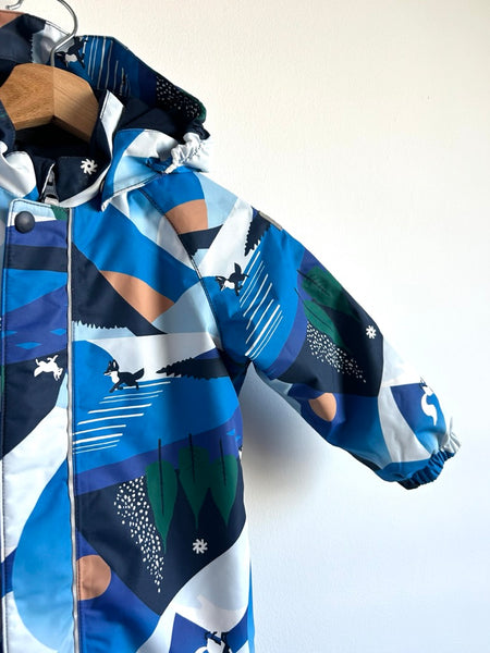Reima Puhuri Waterproof Blue Snowsuit with Foxes • 2-3 years