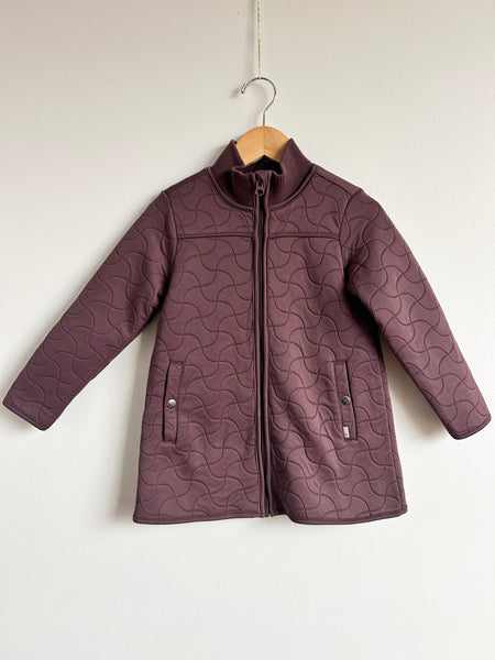 Wheat Quilted Purple Fleece Lined Jacket • 5-6 years