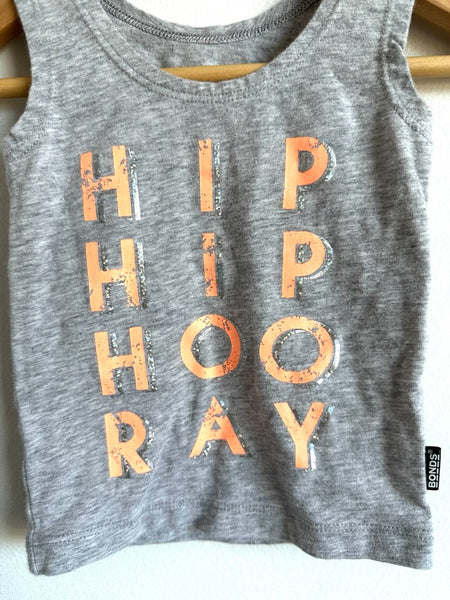 Bonds Hip Hip Hooray Tank Top • 0-3 months