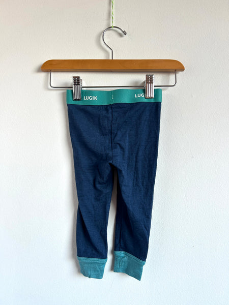 Lugik Navy and Teal Cuff Base pants • 12-18 months