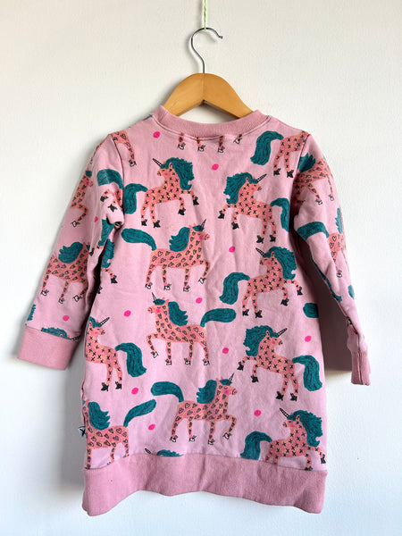 Minti Melbourne Pink Unicorn Sweater Dress • 5-6 years