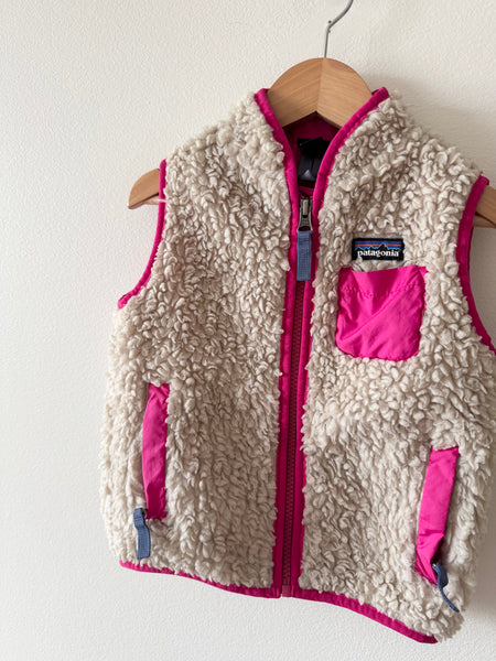 Patagonia Pink and Cream Retropile Vest • 2 years