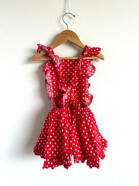 Numi Red Polkadot Pinafore Style Dress • 3 years
