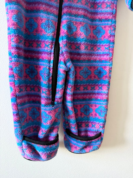 Vintage Muk Luks Purple Fuzzy Fleece Hooded Bunting • 6-18 months