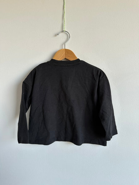 NEW H&M Long Sleeve Black Top • 1-2 years