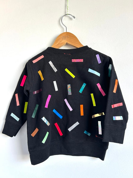 Okayok Multi Coloured Confetti Black Crewneck • 2 years