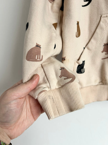 Liewood Cream Cat Zip Up Hoodie • 6-8 years