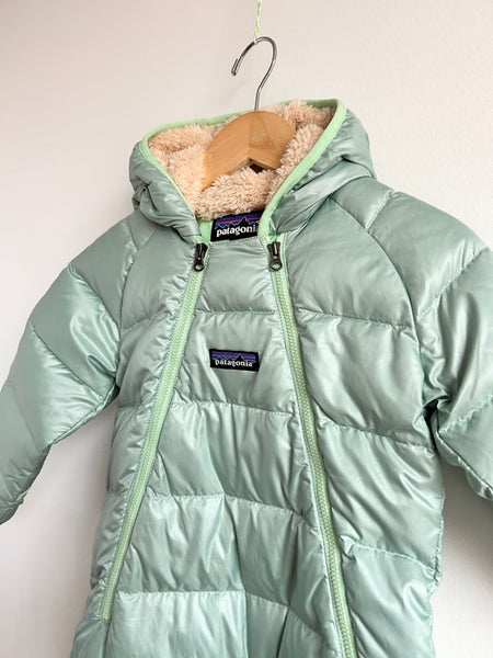 NEW Patagonia Light Green Down Bunting Suit • 6-12 months (fits big)